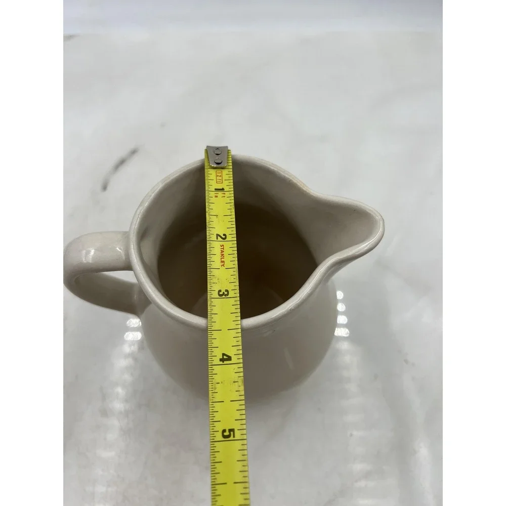 VTG Robinson Ransbottom Pitcher Blue Stripe Stoneware 1 Qt Roseville Ohio USA